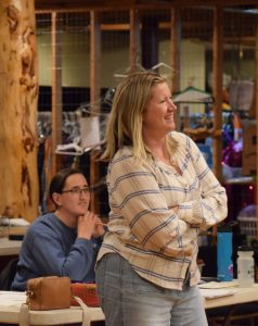 Jessica Jackson at a rehearsal for The 39 Steps